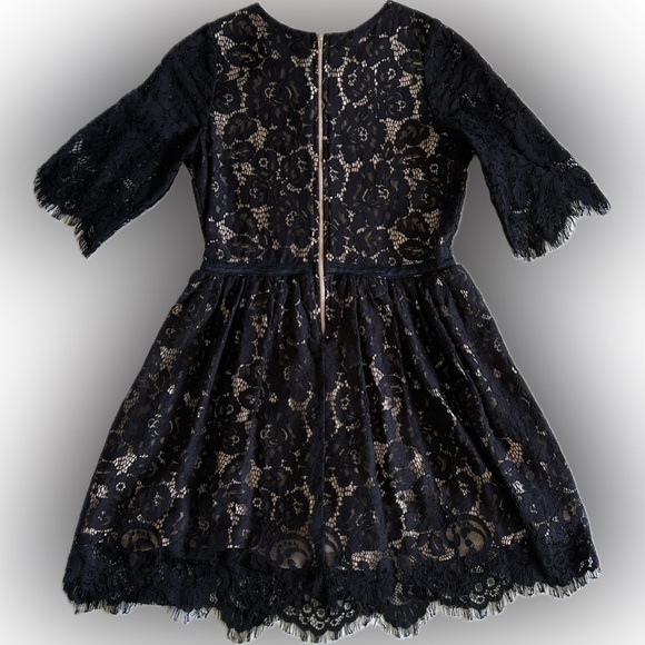 Navy Blue Lace Kids Party Dress SZ 12 - Picture 6 of 6